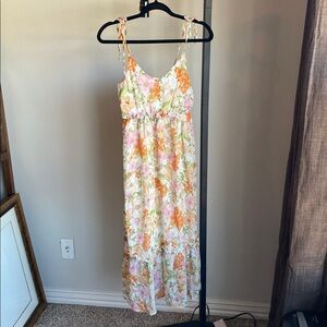 White Tiered Sundress with Spaghetti Straps for Wedding Guest